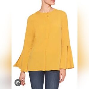 Banana Republic Women's Golden Yellow Split Sleeve Blouse - Size M